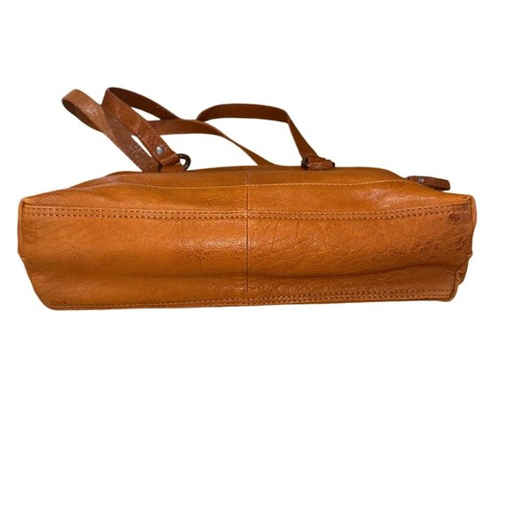 Spike & Sparrow Vintage Camel Leather Handbag Satchel Shoulder Bag Zip Closure - Picture 12 of 13